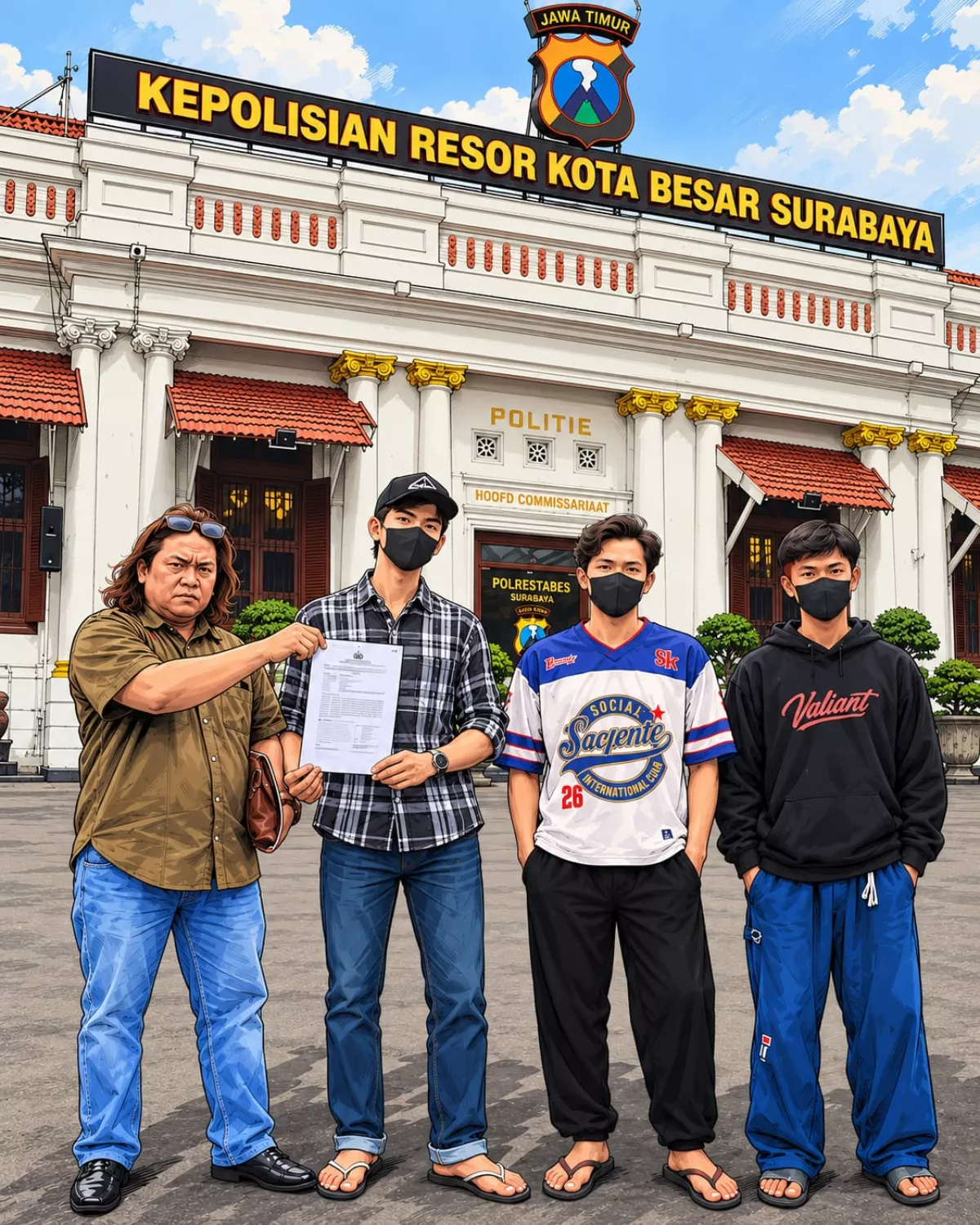 Ilustrasi laporan dugaan pembacokan di Jalan Kenjeran, Surabaya, yang telah disampaikan ke Polrestabes Surabaya.